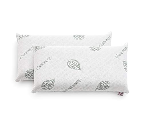 Textil-home 2 Einheiten KopfKissen 60cm - Kern aus 100% natürlichem Visco pur. Kissen aus druckausgleichendem Viskogelschaum (Memory Foam) mit Aloe Vera Bezug. von Textil-home