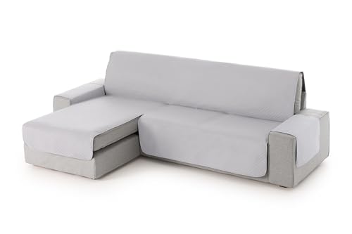 Textil-home Adele Chaise Longue Sofa Bezug, Schutz für Linke Arm Gesteppte Sofas. Größe -200cm. Farbe Hellgrau (Vorderansicht) von Textil-home