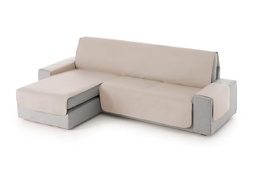 Textil-home Adele Chaise Longue Sofa Bezug, Schutz für Linke Arm Gesteppte Sofas. Größe -240cm. Farbe Beige (Vorderansicht) von Textil-home