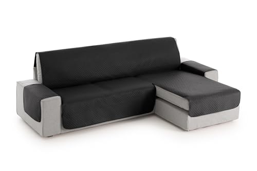 Textilhome Sofaüberwurf L Form Rechts Textilhome Sofa Überzug Adele, Universeller Sofabezug, Couch Überzug Gepolstert, Sofaschoner Schutzdecke, Haustierfreundlich, Farbe Schwarz, 200 cm von Textil-home