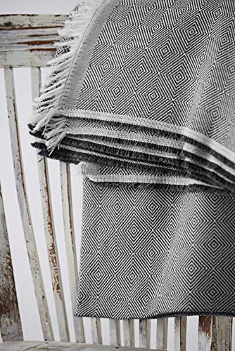 Textil-home Bettüberwurf, Mehrzweck/Plaid 130 x 180cm Dante - Eignet Sich als Sofaüberwurf und auch als Tagesdecke. Farbe Schwarz von Textil-home