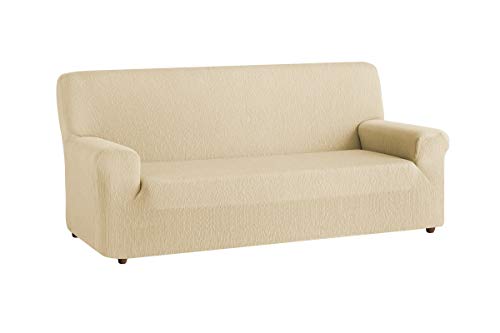 Textil-home Elastischer Sofabezug TEIDE, Sofahusse Couchbezug - 3 Sitzer - 180 a 240 cm. Farbe Beige von Textil-home