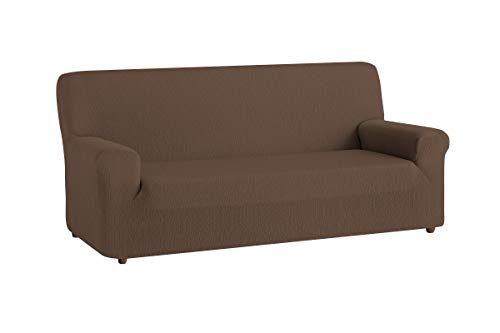 Textil-home Elastischer Sofabezug TEIDE, Sofahusse Couchbezug - 3 Sitzer - 180 a 240 cm. Farbe Braun von Textil-home
