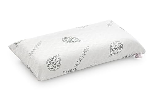 Textil-home KopfKissen 60 cm - Kern aus 100% natürlichem Visco pur. Kissen aus druckausgleichendem Viskogelschaum (Memory Foam) mit Aloe Vera Bezug. von Textil-home