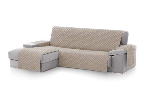 Textil-home MALU Chaise Longue Sofa Bezug, Schutz für Linke Arm Gesteppte Sofas - sofaueberwurf L Form - Größe -240cm. Farbe Beige (Vorderansicht) von Textil-home