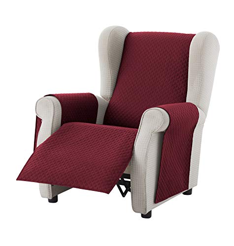 Textil-home Sesselschoner Sofaüberwurf Adele, 1 Sitzer/Relax - Reversibel gepolsterter Sofaschutz. Farbe Rot von Textil-home