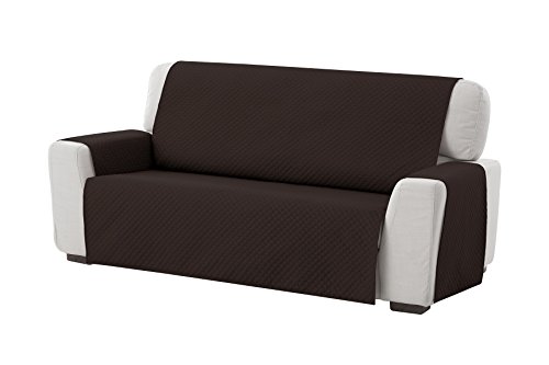 Textil-home Sesselschoner Sofaüberwurf Adele, 2 Sitzer - Reversibel gepolsterter Sofaschutz. Farbe Braun von Textil-home
