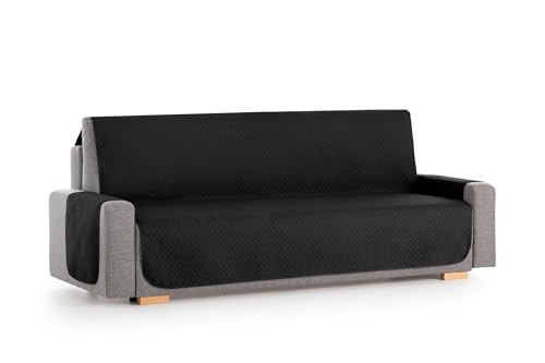 Textil-home Sesselschoner Sofaüberwurf Adele, 3 Sitzer - Reversibel gepolsterter Sofaschutz. Farbe schwarz von Textil-home