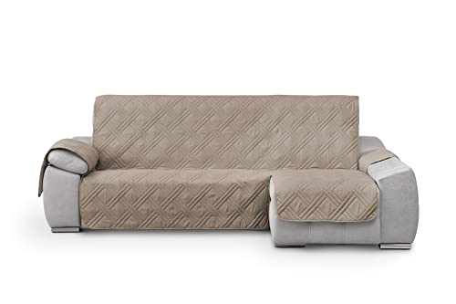 Textil-home Sofa Bezug Luka Chaise Longue 220 cm, Schutz für Rechts Arm Gesteppte Sofas - sofaueberwurf L Form. Farbe Beige (Vorderansicht) von Textil-home