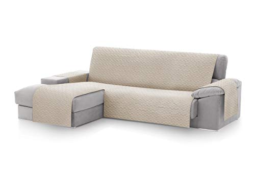 Textil-home Circus Chaise Longue SofaBezug, Schutz für Linke Arm Gesteppte Sofas. Größe -240cm. Farbe Elfenbein (Vorderansicht) von Textil-home