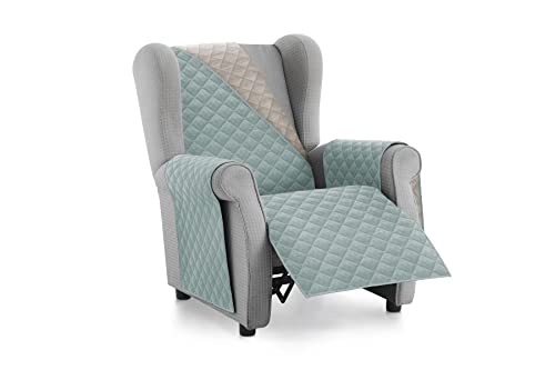 Textil-home Sesselschoner Relax MALU, 1 Sitzer - Reversibel gepolsterter Sofaschutz. Farbe Aquamarin von Textil-home