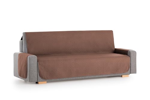 Textil-home Sesselschoner Sofaüberwurf Adele, 3 Sitzer - Reversibel gepolsterter Sofaschutz. Farbe Braun von Textil-home