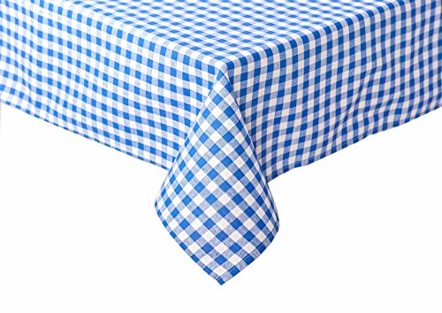 texpot Landhaus Tischdecke 130 x 280 cm blau-weiß kariert 100% Baumwolle von texpot