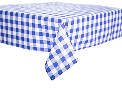 texpot Landhaus Tischdecke 110 x 110 cm Blau-weiß Kariert aus 100% Baumwolle im 20 mm Karo Bauernkaro von texpot