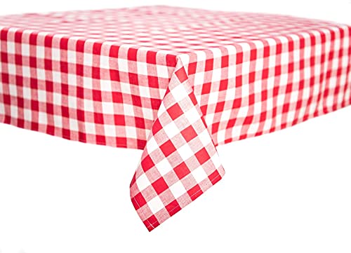 texpot Landhaus Tischdecke 110 x 250 cm Rot-weiß Kariert aus 100% Baumwolle im 20 mm Karo Bauernkaro von texpot