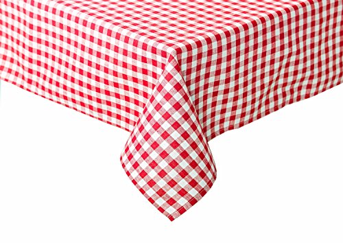 texpot Landhaus Tischdecke 110 x 130 cm rot-weiß Kariert 5 mm Karo 100% Baumwolle von texpot