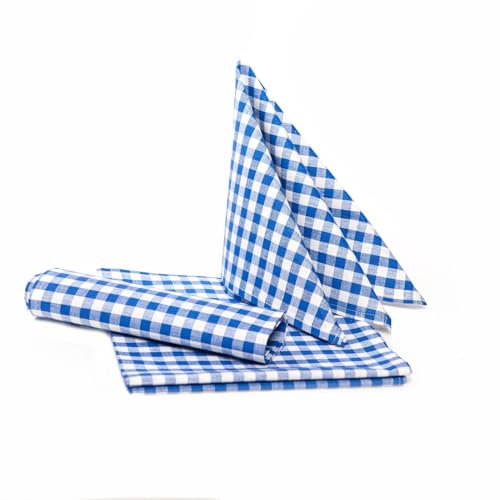 texpot Landhaus Servietten 40 x 40 cm - 6 Stück blau-weiß Kariert 5 mm Karo 100% Baumwolle von texpot