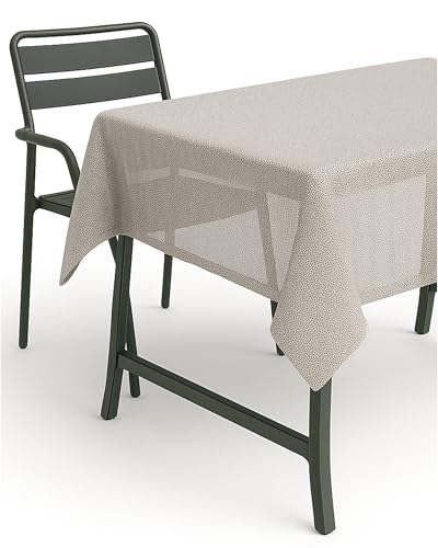 texpot Tischdecke 160 x 220 cm oval beige Gartendecke mit Saum abwaschbar Gartentischdecke Balkon Terrasse wetterfest von texpot