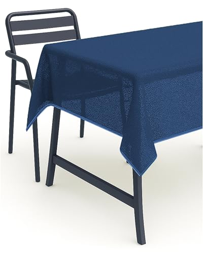 texpot Tischdecke 110 x 140 cm blau Gartendecke mit Saum abwaschbar Gartentischdecke Balkon Terrasse wetterfest von texpot