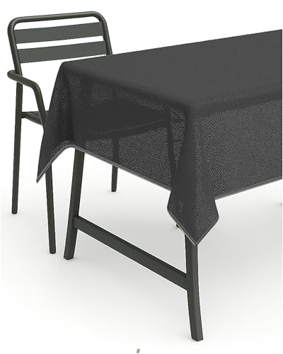 texpot Tischdecke 160 cm rund grau Gartendecke mit Saum abwaschbar Gartentischdecke Balkon Terrasse wetterfest von texpot