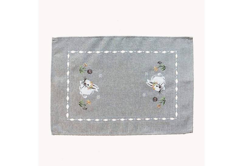 texpot Tischdecke Tischläufer Stickerei Hasen Frühling Ostern Dekoration (1-tlg) von texpot