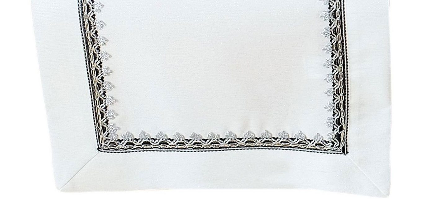 texpot Tischdecke Tischläufer silberner Bordüre elegant (1-tlg) von texpot