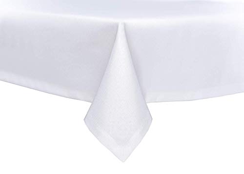 TextilDepot24 Tablecloth with Stain Protection, White, Choice of Sizes, Envelope Hem, Easy-Care, Water Repellent (135 x 180 cm, White) von TextilDepot24