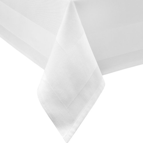 DAMAST Tischdecke Gastro Edition Eckig Weiß 130 x 280 mit Atlaskante Größe wählbar DAMAST Tischwäsche von Textildepot24