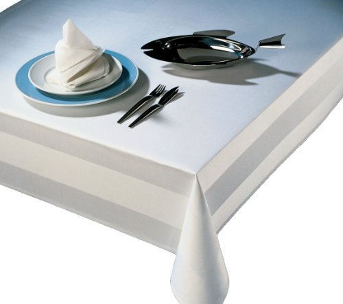texpot Damast - Tischdecke in weiß - 130 x 130 cm - waschbar bei 95°C von texpot