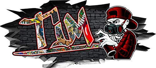 BLACK LABEL GRAFX® Wandtattoo Name Tim Aufkleber Graffiti Sprayer Wandbild Sticker selbstklebend Mauerloch 3D Kinderzimmer (80 x 35 cm) von Textildruck Richter