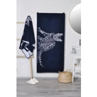 Bengal-Katzen-Badetuch Blaues Baumwollgewebtes Katzen-Liebhaber-Geschenk von TextileIdea