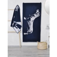 Blaues Baumwoll Badetuch 150x67cm Mit Dackel Hund, Großes Strandtuch Für Alle Hundeliebhaber. 59x26 Zoll Handtuch Geschenk in Erinnerung An Den Hund von TextileIdea