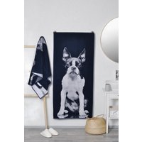 Blaues Baumwoll-Strandtuch Mit Boston Terrier, Strandtuch, Weihnachtsgeschenkidee, Hundeliebhaber Geschenk, Hundeportrait-Handtuch, Terrier Geschenk Blaues Baumwoll-Strandtuch Mit Boston Terrier, Strandtuch, Weihnachtsgeschenkidee, Hundeliebhaber Geschenk, Hundeportrait-Handtuch, Terrier Geschenk von TextileIdea