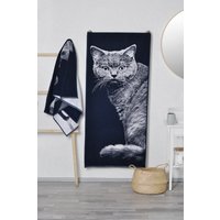 Britisch Kurzhaar Katzen Badetuch Blaue Baumwolle Gewebtes Geschenk von TextileIdea