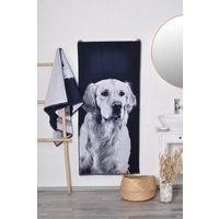 Golden Retriever Handtuch, Blaues Baumwoll Badetuch 150x67cm, Großes Strandtuch Für Alle Hundeliebhaber. 59x26 Zoll Handtuch Geschenk in Erinnerung von TextileIdea