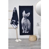 Kanadier Sphynx Katze Blau Baumwolle Badetuch, Geschenk Für Katzenliebhaber, Katzenhandtuch, Katzenliebhaber Geschenk, Weihnachtsgeschenk von TextileIdea