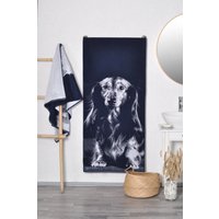 Langes Dackeltuch, Blaues Baumwoll Badetuch 150x67, Großes Strandtuch Für Hundeliebhaber. 59x26 Zoll Handtuch Geschenk in Erinnerung An Den Hund von TextileIdea