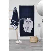Ragdoll Katze Blau Baumwolle Badetuch, Geschenk Für Katzenliebhaber, Gewebtes Baumwolltuch, Katzenhandtuch, Katzenliebhaber Geschenk von TextileIdea