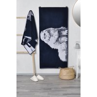 Scottish Fold Katzen Badetuch Blaue Baumwolle, Hängeohriges Geschenk von TextileIdea