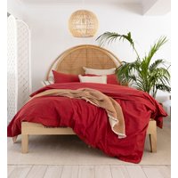 Baumwolle Bettbezug Stone Washed Super Soft Quilt Cover Rote Farbe Stonewashed Tröster Abdeckung 6 Stück Set Voll Queen King Bedding von TextileTresor