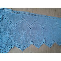 Häkelvorhang Häkeln Blau von TextilesVintage