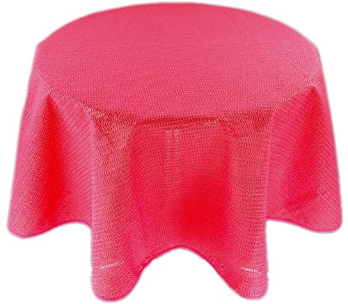 Generisch Tischdecke rund 140 cm Gartendecke mit Saum abwaschbar Gartentischdecke Balkon Terrasse wetterfest (Rot) von Generisch