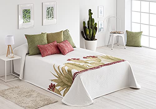 Textilia Tagesdecke Kaktus, Piqué, für Bett mit 180 cm Breite (270 x 270 cm), Farbe 4 von Textilia