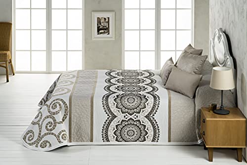 Misouri Tagesdecke Piqué Beige für 150-cm-Bett (250 x 270 cm) von Textilia