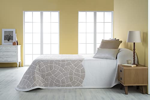 Benagil Tagesdecke für Betten mit 180 cm Breite (270 x 270 cm), Beige von Textilia