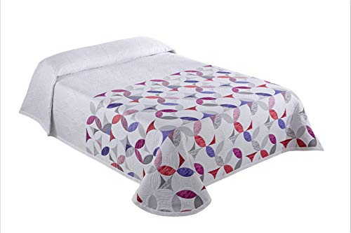 Textilia Bettüberwurf Helsinki für 90 cm Betten, 100% Polyester, Rosa und Violett, 180 x 270 cm von Textilia