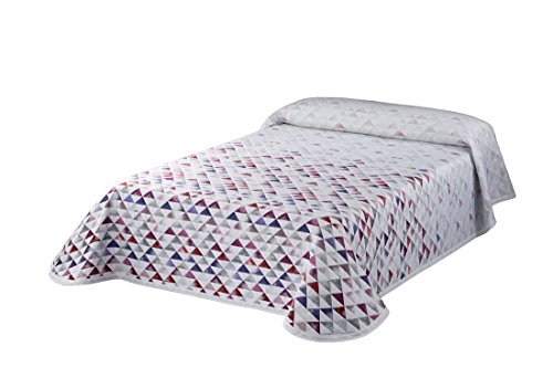 Textilia Rafael C/7 Tagesdecke Piqué-90, Polyester, Violett und Pink, für Einzelbetten, 270 x 180 x 3 cm von Textilia