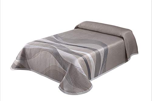 Textilia Tagesdecke Piqué Manila Bett 135 Farbe Beige, 100% Polyester, 235 x 270 cm von Textilia