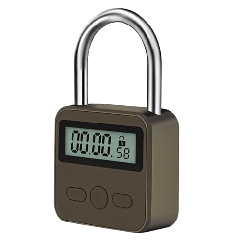 LCD Display Timer Vorhängeschloss Metall 99 Stunden Timer Schloss USB Wiederaufladbar für Schränke und Elektronik von Texvora