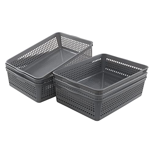Teyyvn 6 Stück Aufbewahrungskorb aus Kunststoff, Plastikkörbe Aufbewahrung Groß, Grau Teyyvn 6 Stück Aufbewahrungskorb aus Kunststoff, Plastikkörbe Aufbewahrung Groß, Grau von Teyyvn